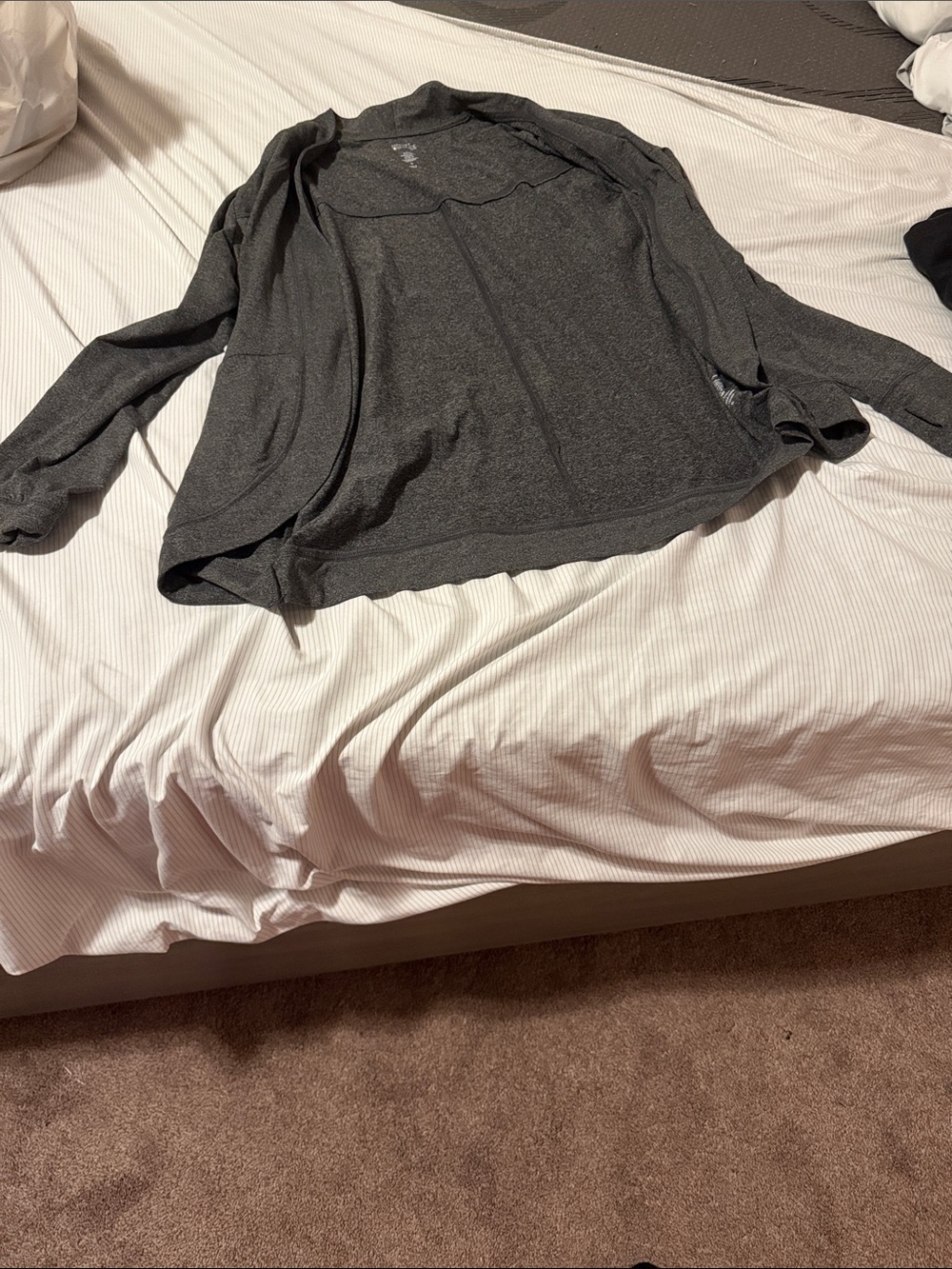 Market & Spruce Charcoal Open-Front Cardigan